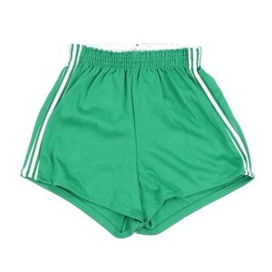 NOS 70s Striped Cotton Blend Shorts Green Adult S